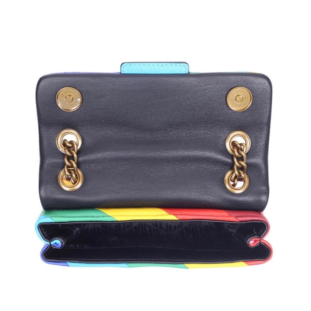 Kurt Geiger London Leather Mini Kensington Rainbow Stripe Crossbody Bag NWT - Picture 9 of 11